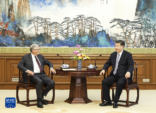 习近平会见美国比尔及梅琳达·盖茨基金会联席主席比尔·盖茨