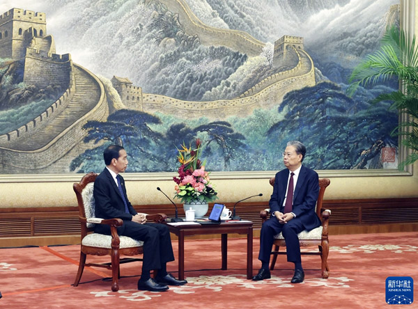  赵乐际分别会见印度尼西亚总统佐科、埃及总理马德布利
