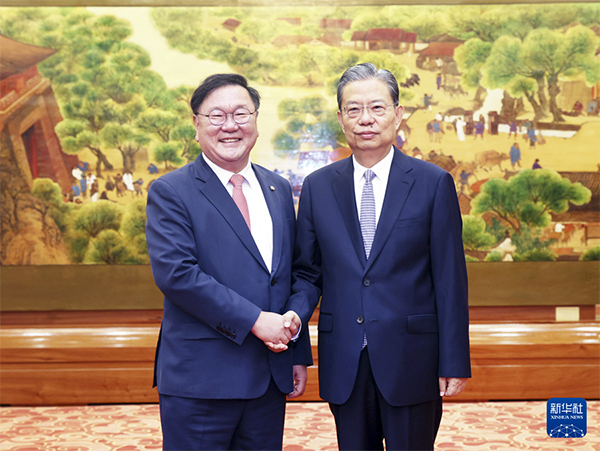 赵乐际会见韩国国会韩中议员联盟代表团
