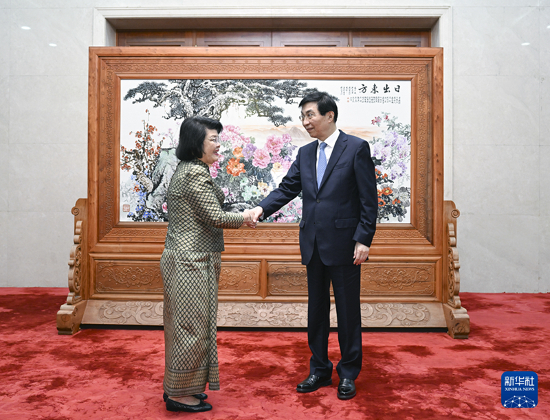 王沪宁会见柬埔寨国会主席昆索达莉